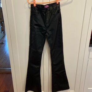 Edikted NWT Luna Faux Leather Flare Jeans size S black style 1031. Never worn.